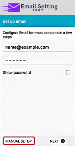 email setting step 1