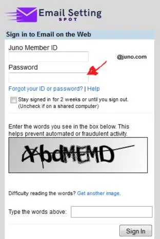 Juno Email Login Step 4