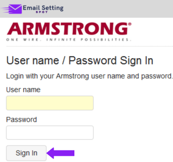 ArmstrongMyWire sign in