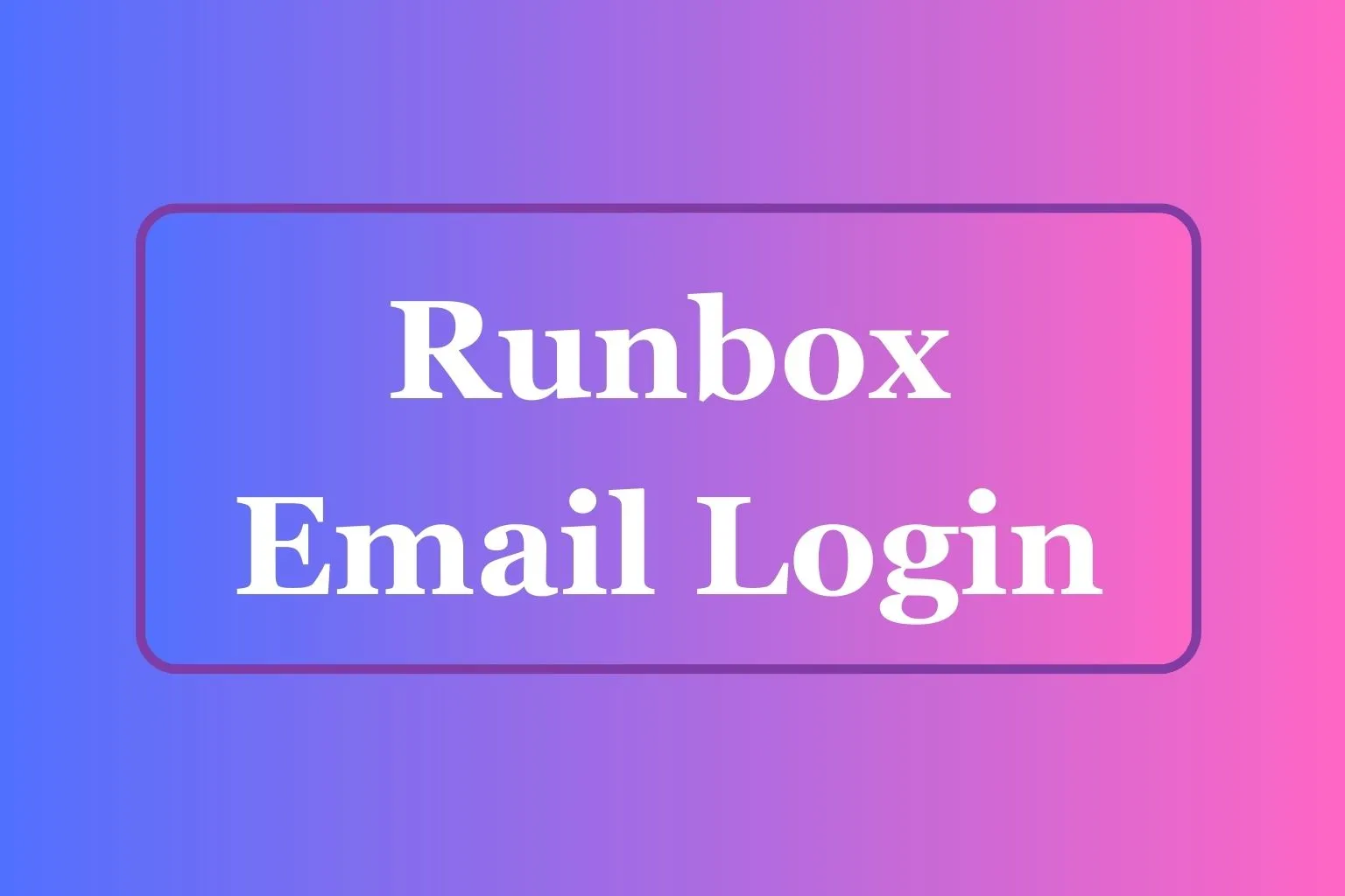 Runbox Email Login