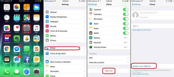how to change icloud emailds