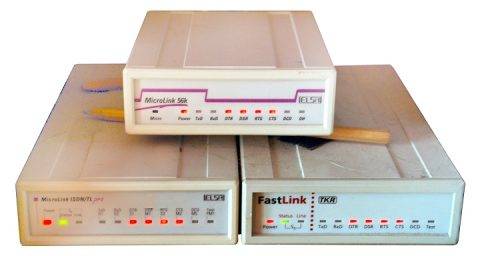 One analog 56k modem and an ISDN modem from ELSA one ISDN modem TKR FastLink