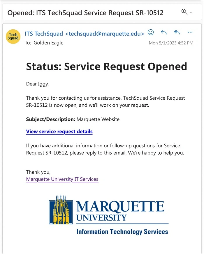 What is Marquette Email