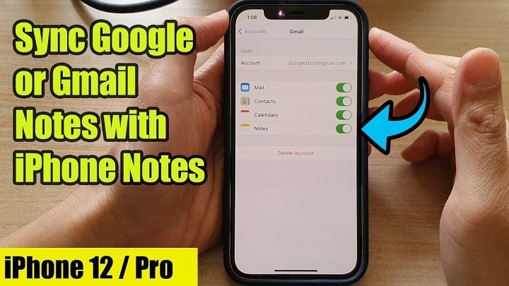 gmail notes iphone