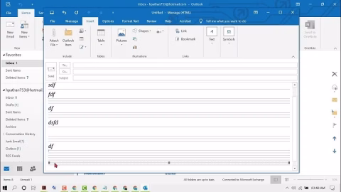 insert line in outlook email