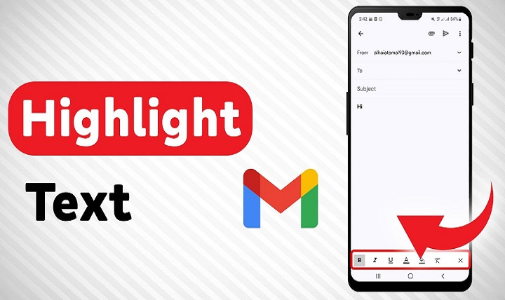 highlight text in gmail