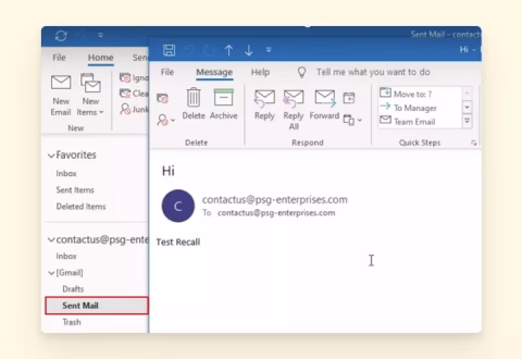 how to retract email in outlook