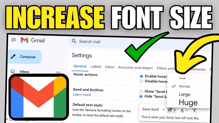 How to Increase Font Size While Composing an Email Desktop