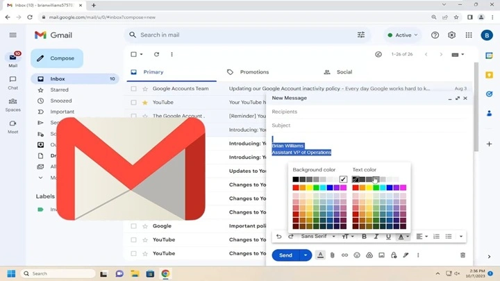 How to Make Font Color Different in Gmail