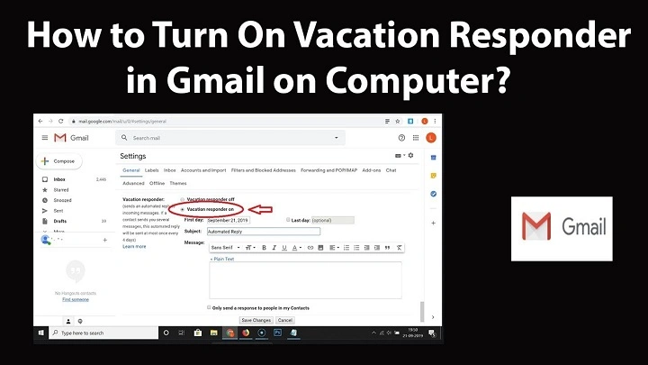 gmail vacation responder not working