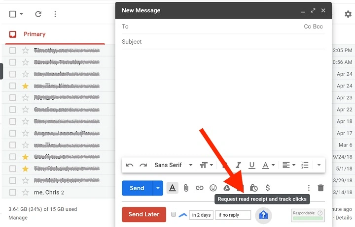 how do i get a read receipt in gmail