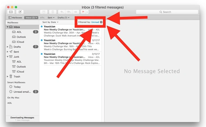 Creating a Saved Filter for Unread Emails 1