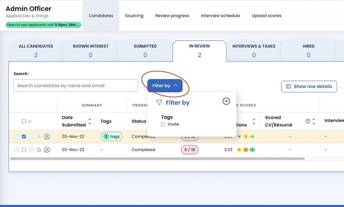 Removing Tags associated with Filters.
