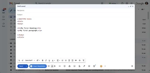 use html in gmail