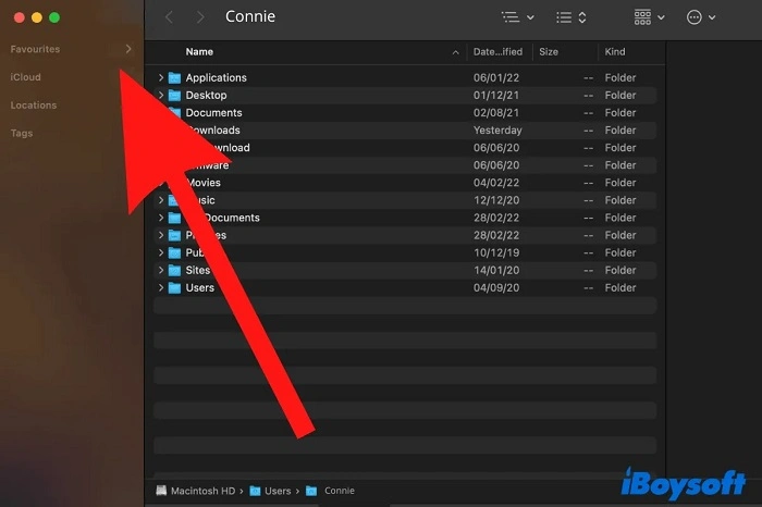 How to Make Sidebar Folders Show or Not Show