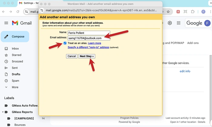 how to create alias in gmail 3