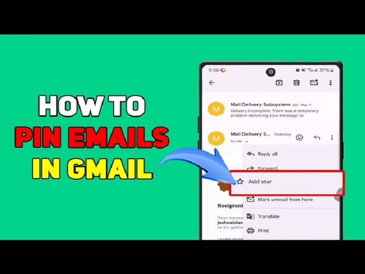 how to pin emails in gmail