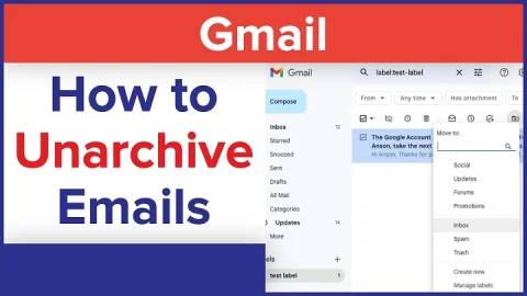 how to unarchive emails in gmail
