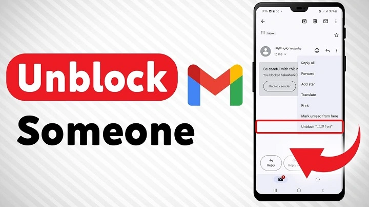 how to unblock someone in gmail