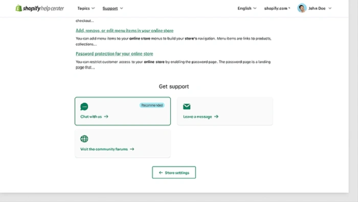 shopify support email