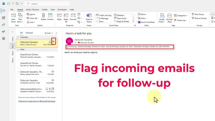 what does flagging an email do