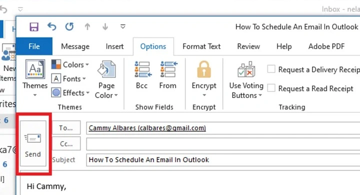 how do i schedule an email in outlook