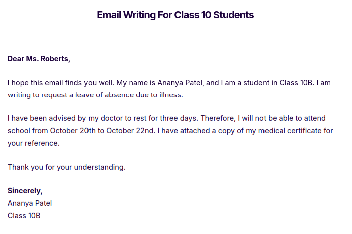 Example Email Format for Students