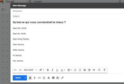 email en anglais