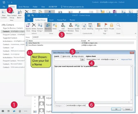 how to create email group in outlook
