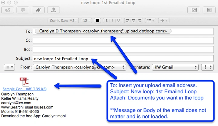 how to loop in email