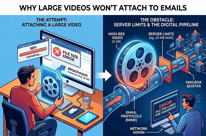 Why Large Videos Wont Attach to Emails
