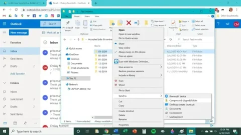how to attach a folder to an email