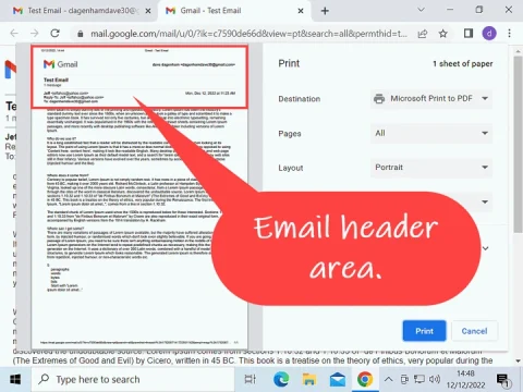 how to print an email