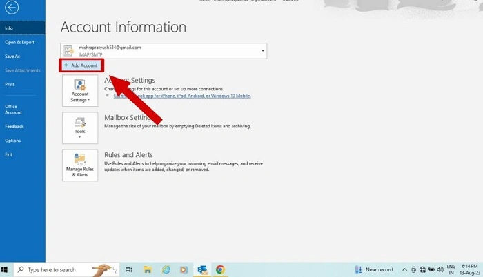 how to add email to outlook 3